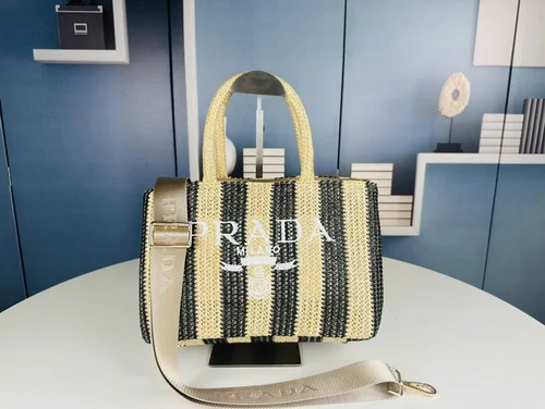 11 Prada Basket Bag Medium Women Luxury Raffia Designer