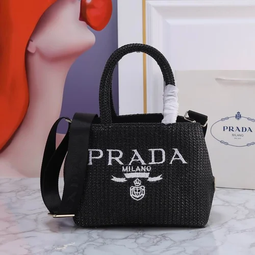 11 Prada Basket Bag Medium Women Luxury Raffia Designer