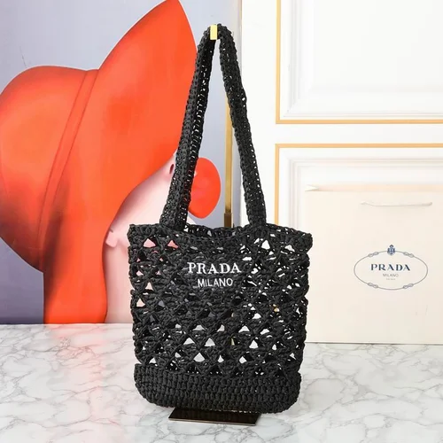 11 Prada Basket Bag Medium Women Luxury Raffia Designer