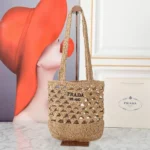 11 Prada Basket Bag Medium Women Luxury Raffia Designer