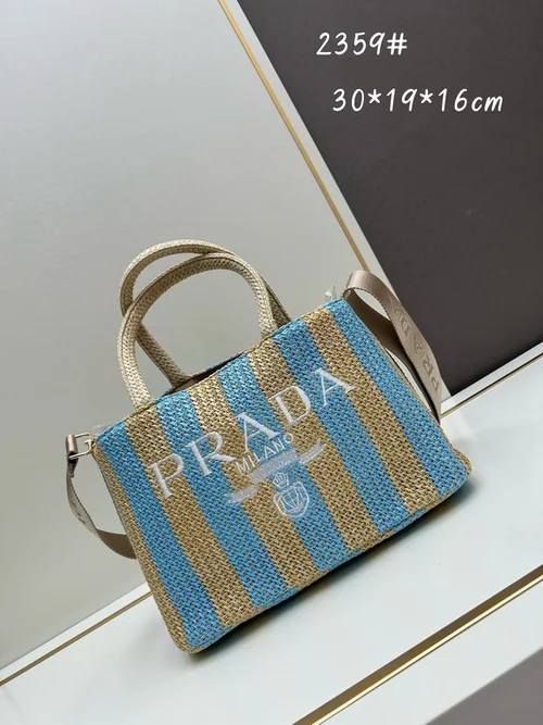 11 Prada Basket Bag Medium Women Luxury Raffia Designer