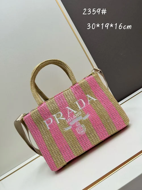 11 Prada Basket Bag Medium Women Luxury Raffia Designer
