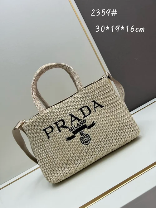 11 Prada Basket Bag Medium Women Luxury Raffia Designer