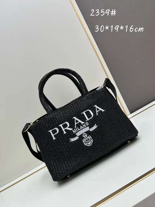 11 Prada Basket Bag Medium Women Luxury Raffia Designer