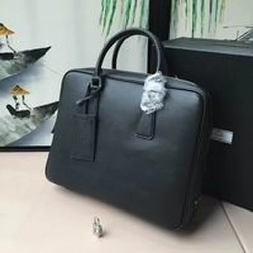 Prada Original Briefcase Men Authentic Saffiano Leather