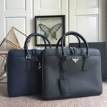 Prada Original Briefcase Men Authentic Saffiano Leather