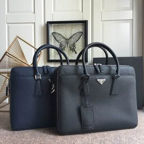 Prada Original Briefcase Men Authentic Saffiano Leather