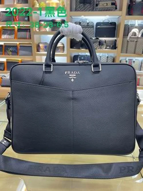 Prada Original Briefcase Men Authentic Saffiano Leather