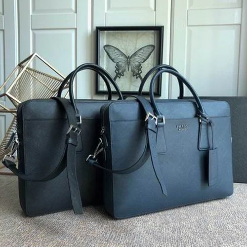 Prada Original Briefcase Men Authentic Saffiano Leather
