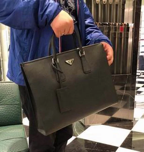 Prada Original Briefcase Men Authentic Saffiano Leather