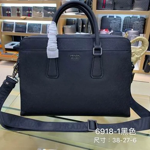 Prada Original Briefcase Men Authentic Saffiano Leather