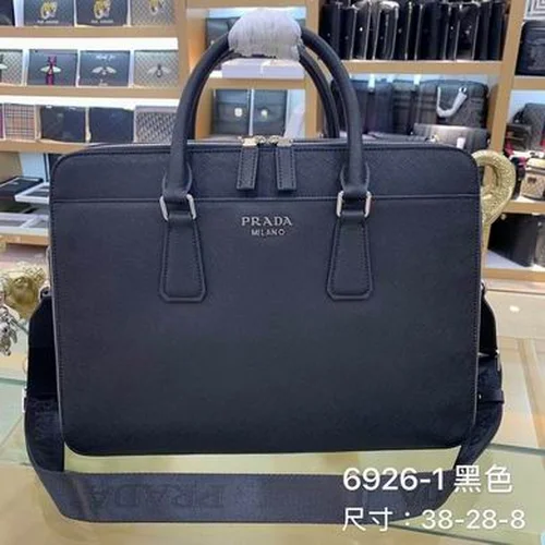Prada Original Briefcase Men Authentic Saffiano Leather