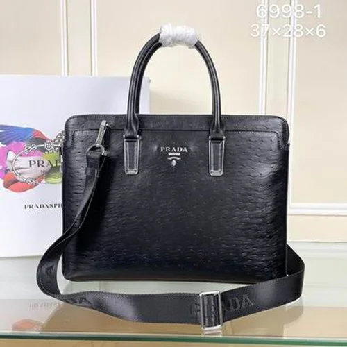 Prada Original Briefcase Men Authentic Saffiano Leather