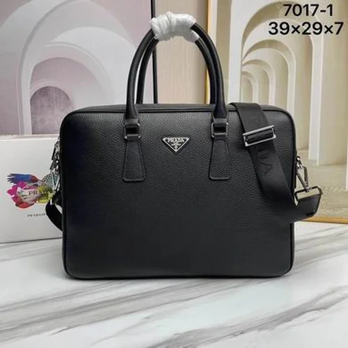 Prada Original Briefcase Men Authentic Saffiano Leather