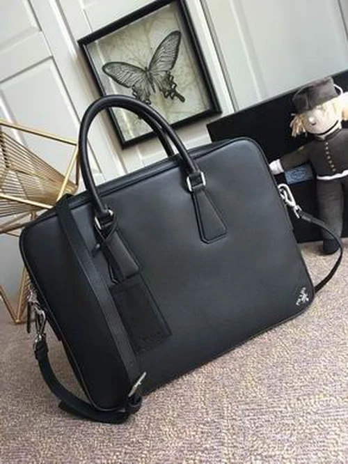 Prada Original Briefcase Men Authentic Saffiano Leather