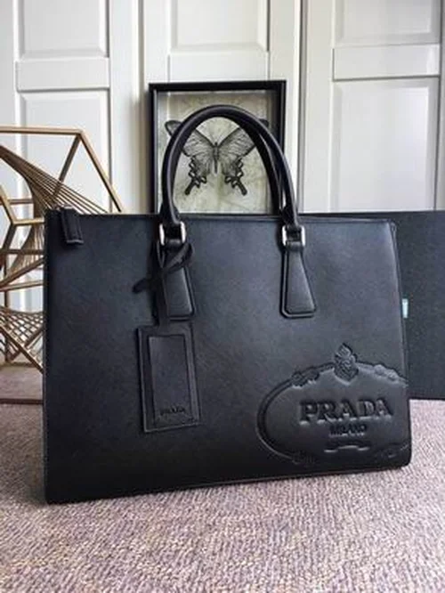Prada Original Briefcase Men Authentic Saffiano Leather