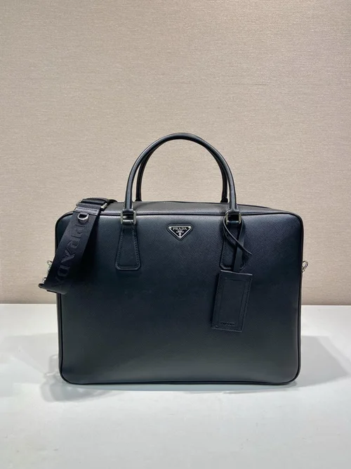 Prada Original Briefcase Men Authentic Saffiano Leather