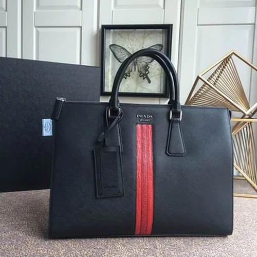 Prada Original Briefcase Men Authentic Saffiano Leather