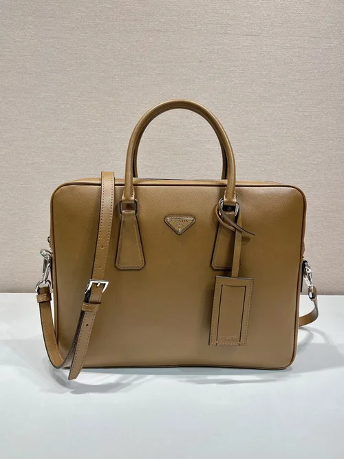 Prada Original Briefcase Men Authentic Saffiano Leather