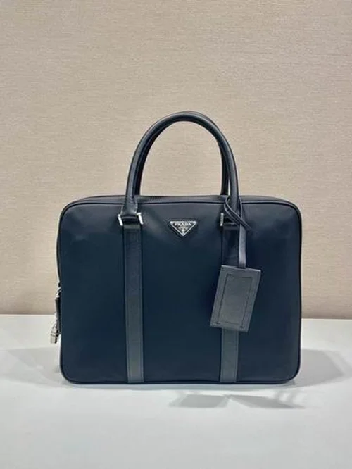 Prada Original Briefcase Men Authentic Saffiano Leather