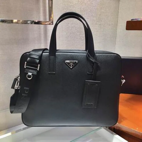 Prada Original Briefcase Men Authentic Saffiano Leather