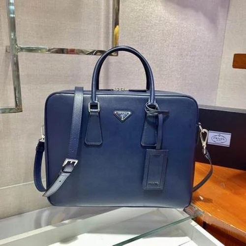 Prada Original Briefcase Men Authentic Saffiano Leather