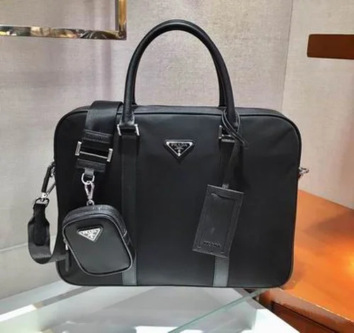 Prada Original Briefcase Men Authentic Saffiano Leather