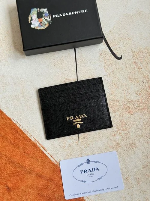Prada Original Wallet Card Holder Authentic Saffiano Leather