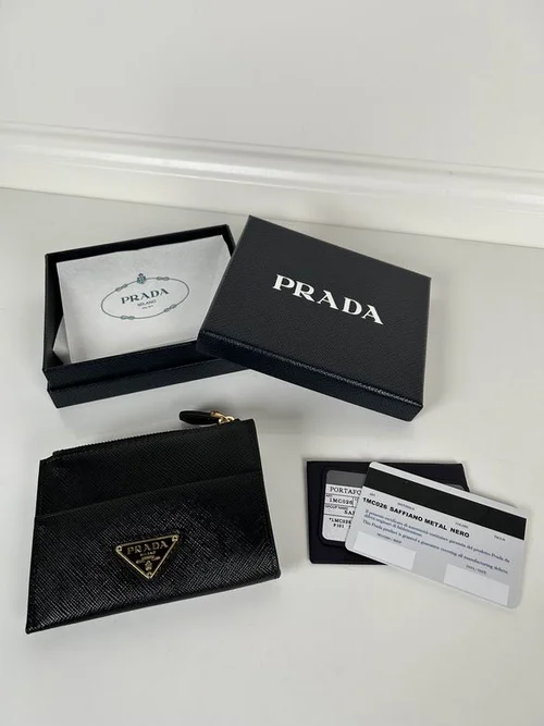 Prada Original Wallet Card Holder Authentic Saffiano Leather