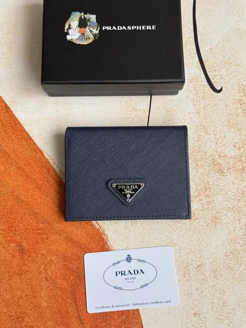 Prada Original Wallet Card Holder Authentic Saffiano Leather