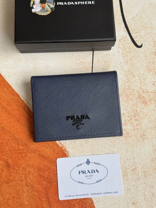 Prada Original Wallet Card Holder Authentic Saffiano Leather