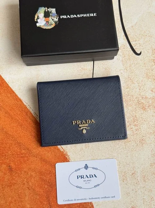 Prada Original Wallet Card Holder Authentic Saffiano Leather