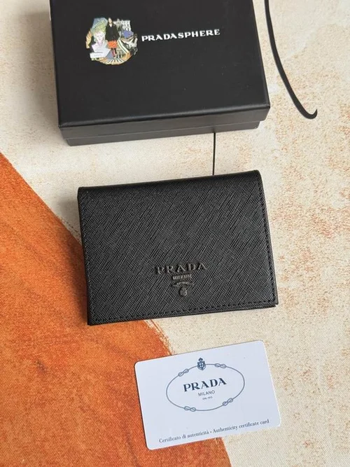 Prada Original Wallet Card Holder Authentic Saffiano Leather