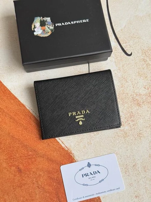 Prada Original Wallet Card Holder Authentic Saffiano Leather