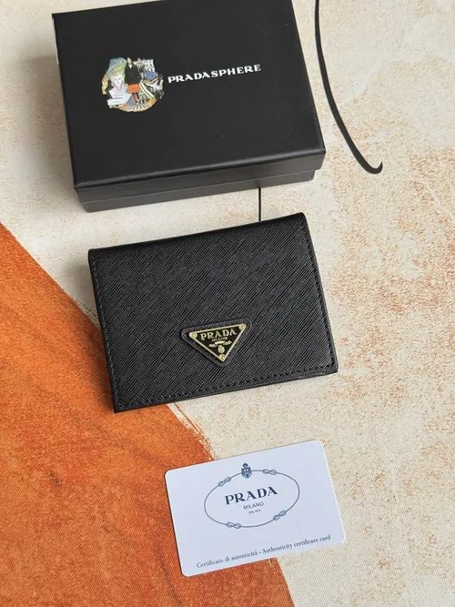 Prada Original Wallet Card Holder Authentic Saffiano Leather