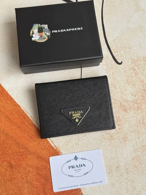 Prada Original Wallet Card Holder Authentic Saffiano Leather