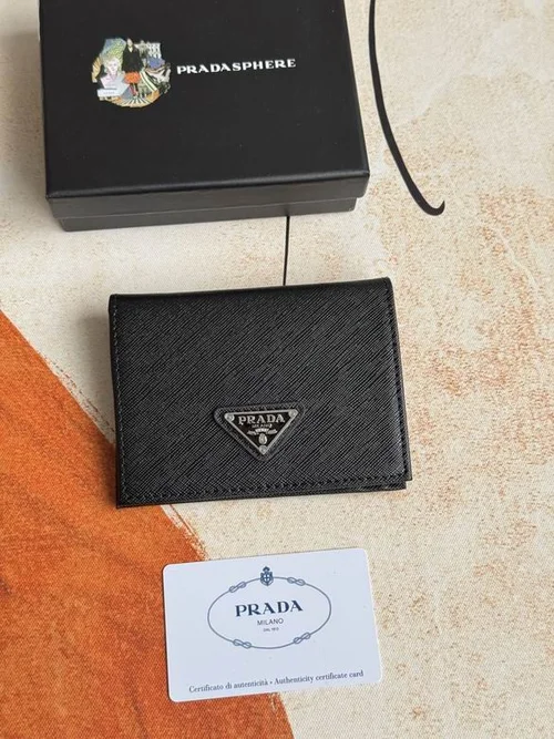 Prada Original Wallet Card Holder Authentic Saffiano Leather