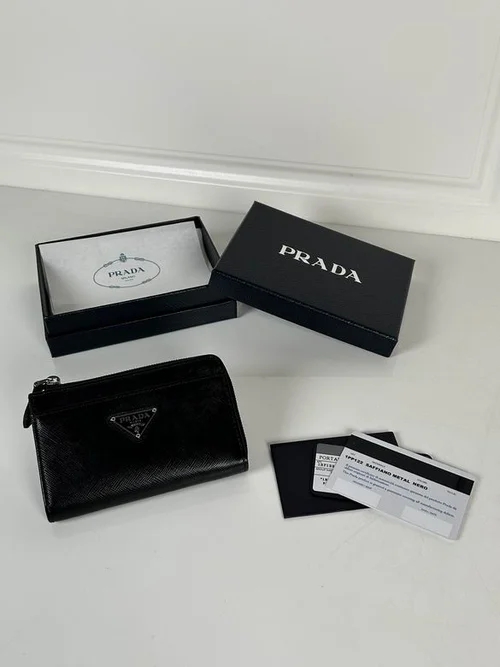 Prada Original Wallet Card Holder Authentic Saffiano Leather