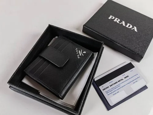 Prada Original Wallet Card Holder Authentic Saffiano Leather