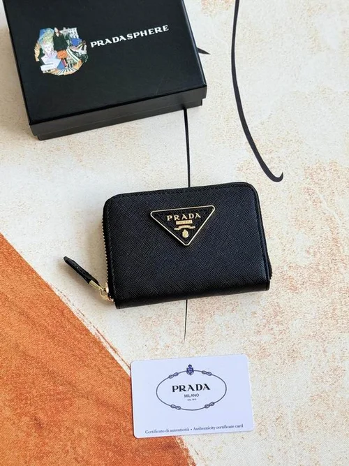 Prada Original Wallet Card Holder Authentic Saffiano Leather