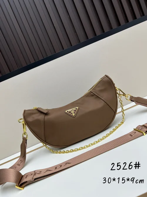 11 Prada Crescent Moon Bag Women Luxury Padded Re-Nylon