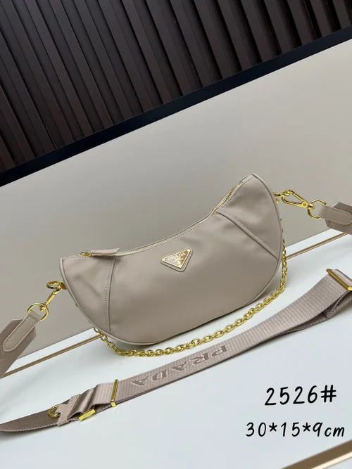 11 Prada Crescent Moon Bag Women Luxury Padded Re-Nylon