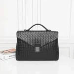 Bottega Veneta Men's Briefcase Original Authentic Luxury Leather Business