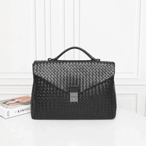 Bottega Veneta Men's Briefcase Original Authentic Luxury Leather Business