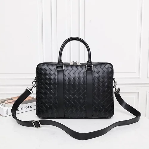 Bottega Veneta Men's Briefcase Original Authentic Luxury Leather Business