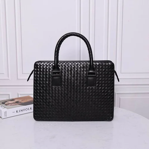 Bottega Veneta Men's Briefcase Original Authentic Luxury Leather Business
