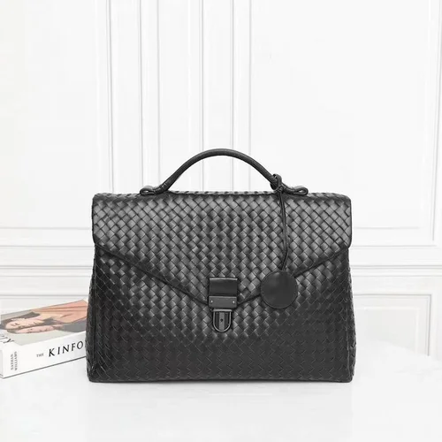 Bottega Veneta Men's Briefcase Original Authentic Luxury Leather Business