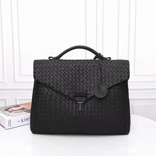 Bottega Veneta Men's Briefcase Original Authentic Luxury Leather Business