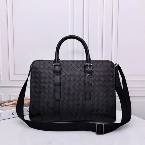 Bottega Veneta Men's Briefcase Original Authentic Luxury Leather Business