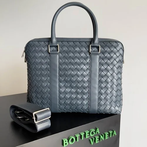 Bottega Veneta Men's Briefcase Original Authentic Luxury Leather Business
